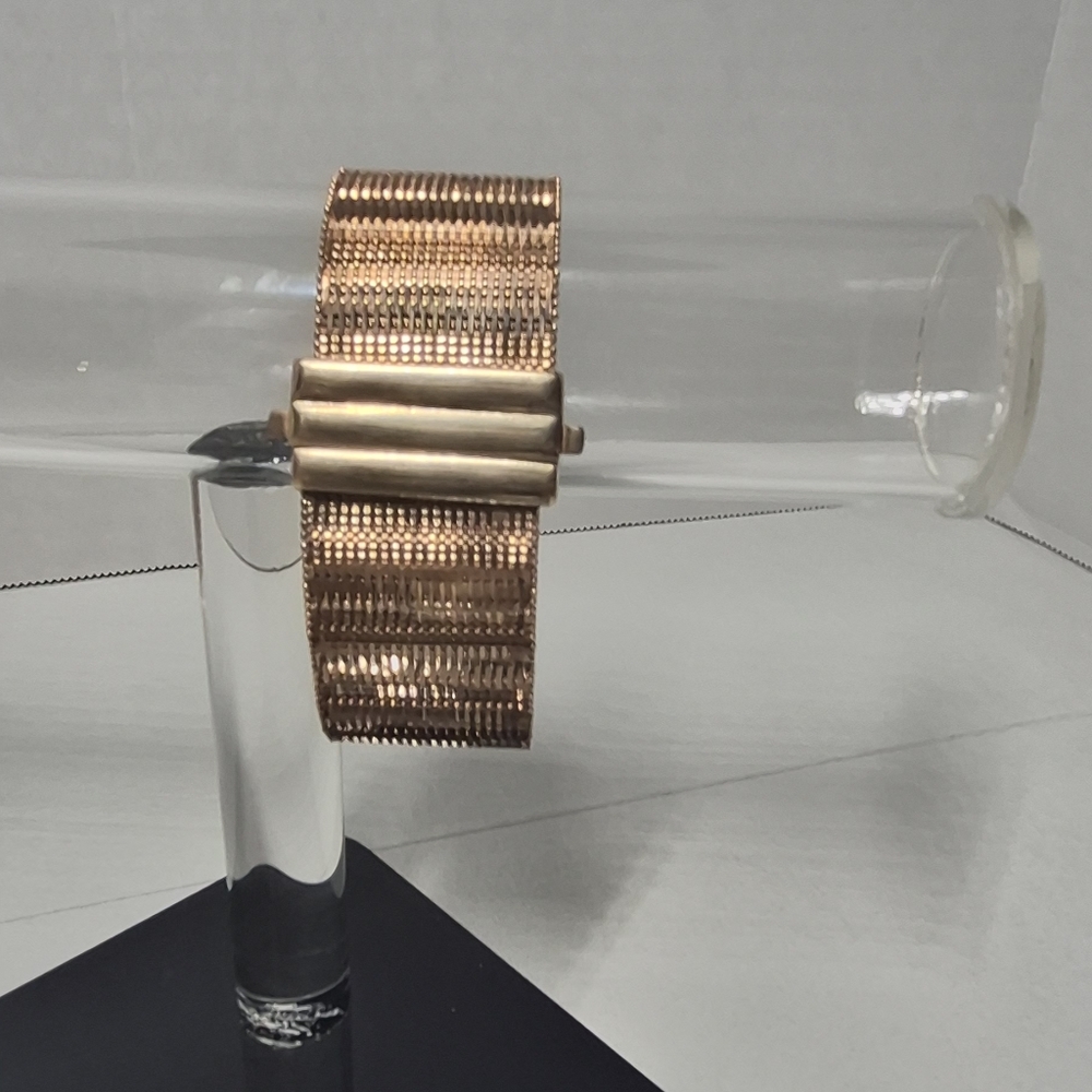 Bronzo Italia Large Bold Diamond Cut  Wide Riccio  Bracelet  Reversible - Picture 6 of 16